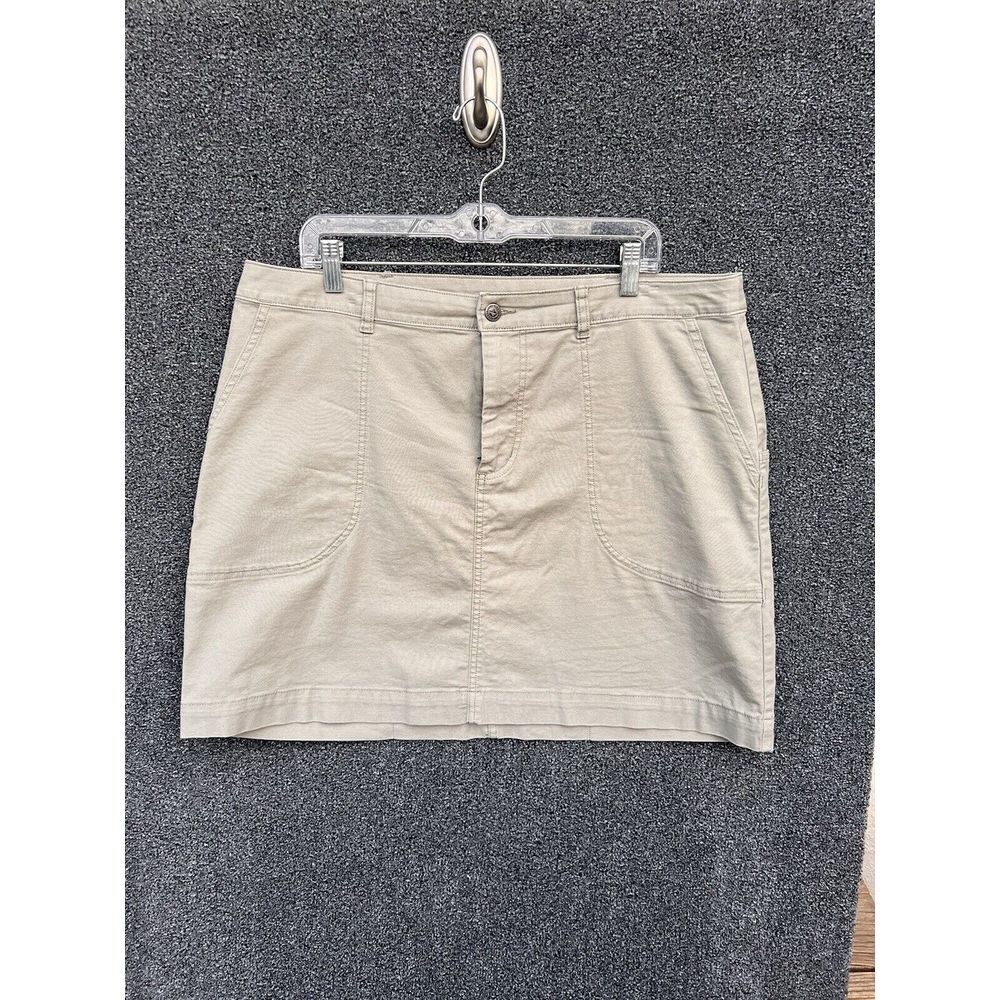 Patagonia Womens Stand Up Mini Skirt Beige‎ Cargo Organic Cotton Size 18